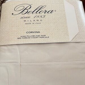 Pillowcases 2 new 20” x 40” cotton Bellora Corvina 300 thread count percale